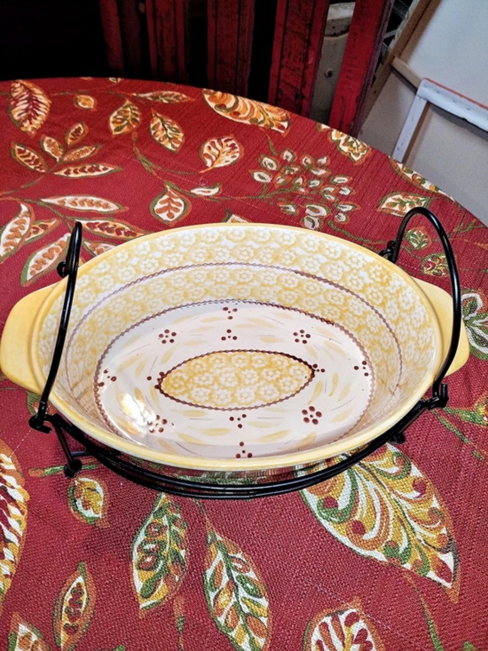 Temp-tations Floral Serving Dish in Yellow & White